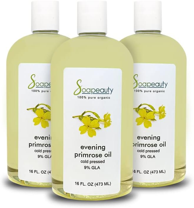 Soapeauty Evening Primrose Oil Cold-Pressed and Cold-Filtered Natural Oil. Evening Primrose Oil Contains high Level (9%) of The Essential Fatty Acid Gamma-Linolenic Acid (48 OZ)