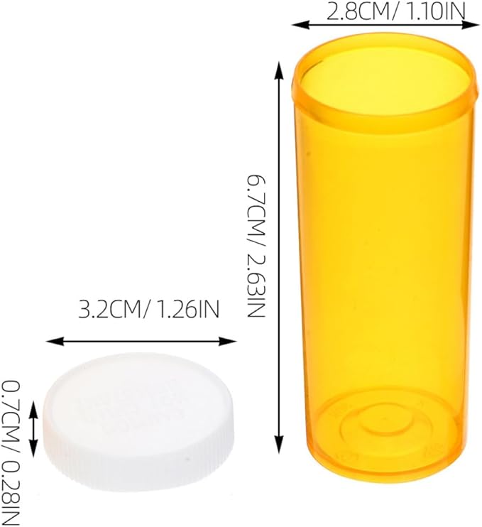Mipcase 20pcs Small Travel Pill Organizer Portable Plastic Medication Container Empty Vitamins Vials Compact Pill Traveling Bottle for Daily Storage