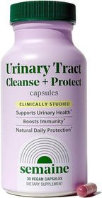 Semaine Urinary Tract Cleanse & Protect 30ct. – Bladder Health Supplement for Women, Support Urinary Tract Health. Combines Cranberry Proanthocyanidins with Hibiscus - Travel Sized Jar
