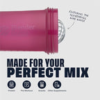 BlenderBottle Shaker Bottle with Pill Organizer and Storage for Protein Powder, Classic V2 ProStak System, 22-Ounce, Plum