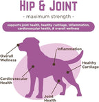 Dr. Joseph's VetPro Complete Dog Hip & Joint Supplement for Arthritis Pain Relief – High-Strength Glucosamine & Chondroitin Chews for Senior Dogs – Vet Formulated, Peanut Butter Flavor, 120 Ct