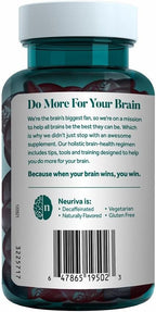 NEURIVA Plus Decaff 50ct Strawberry Gummy (2 Pack) Nootropic Brain Supplement for Memory, Focus & Concentration & Cognitive Function, Clinically Tested NeuroFactor, Phosphatidylserine, Vitamins B6 B12