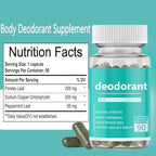 Body Deodorizing Supplement, Internal Body Deodorant Chlorophyll Capsules, Internal Deodorant Pills Odor Contro 90 Count
