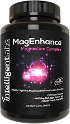 Intelligent Labs MagEnhance Magtein Magnesium Complex Supplement L-Threonate with Magnesium Glycinate and Taurate, 90 Capsules