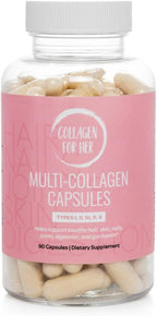 Collagen For Her: Multi Collagen Capsules for Women (Types I, II, III, V, X,) Hydrolyzed Collagen Peptides, Vitamin Supplement for Hair, Skin, Nails, and Joint Support (90 ct.)