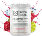 MTN OPS Ignite Lite Sugar Free Energy Drink Powder with 100mg Caffeine, Nootropic Blend for Energy & Focus, L Arginine & L Citrulline for Endurance, 45 Servings, Strawberry Daiquiri