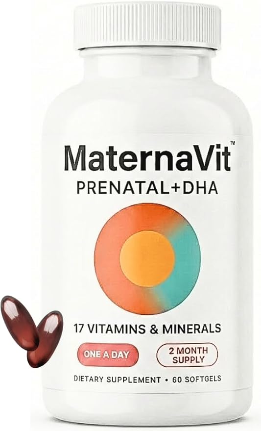 MaternaVit 1 a day Prenatal vitamins for women 2 month: Folic acid, Fish Oil Omega 3 DHA/EPA, Vitamin D3, B6, Vitmain B12, C, E, Calcium, Iron, Magnesium, Zinc supplement FSA eligble multivitamin