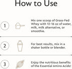Alaya Naturals - Grass Fed Whey Protein Powder - Vanilla Flavor, All Natural, Hormone Free - 20g Protein per Serving - Non-GMO, rBGH Free, Gluten Free - Great Source of BCAA