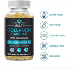 TheraSuva Complete Multi Collagen Complex – Types I, II, III, V & X + Biotin & Vitamin C – Hair, Skin, Nails & Joint Support, 2 Month Supply, 120 Softgels