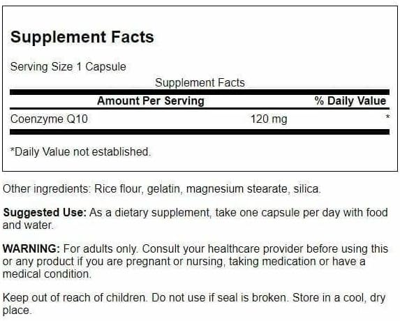 Swanson CoQ10 - Helps Promote Heart Health, Energy Support, & Aids Overall Cardiovascular System Health - Helps Maintain Coenzyme Q10 Supplement - (100 Capsules, 120mg Each) (2 Pack)