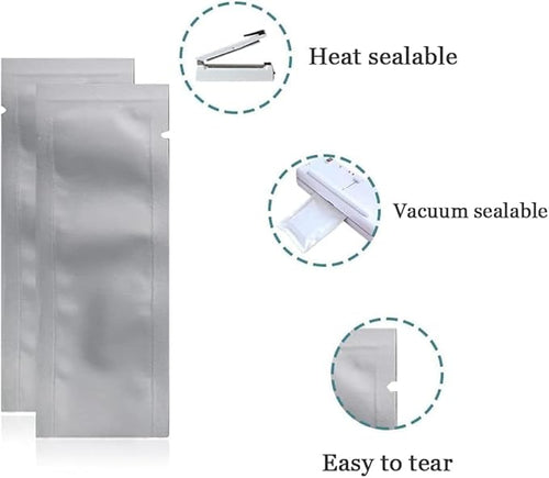 100 Pack 1.97x4.72 inch Heat Seal Sample Pouch Thickened Mylar Aluminum Foil Bag for Shampoo Toiletries Travel Packets Single Serving Coffee Powder Condiments Food Storage Containers