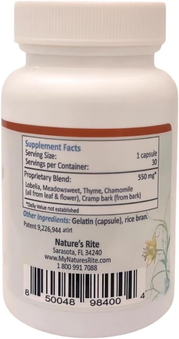 Nature's Rite Sleep Breathing Support - Natural Assistance for Better Sleep, Improve Breathing Pattern, 30 Capsules, All-Natural Herbal Ingredients, Made in USA
