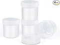 TSA Approved Wide Mouth Travel Size Containers, PP Clear Leak Proof Travel Plastic Jars with Lids for Creams Lotion Cosmetic, Jewelry Beads, Sample, Small Items Storage (1.7 oz, 4 Pcs)