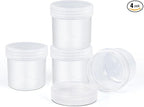 TSA Approved Wide Mouth Travel Size Containers, PP Clear Leak Proof Travel Plastic Jars with Lids for Creams Lotion Cosmetic, Jewelry Beads, Sample, Small Items Storage (1.7 oz, 4 Pcs)