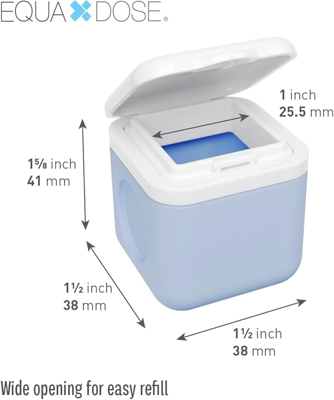 Equadose Magnetic Silicone Storage Container, Modular Supplement & Travel Organizer, Reusable Soft Silicone Vitamin Jar, Fridge-Mountable, Deep Capacity, Secure Flip Lids, Periwinkle, BPA-Free