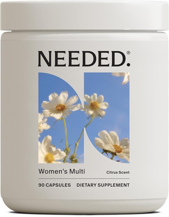 Needed. Multivitamin for Women with 23 Vitamins, Minerals and Antioxidants - Daily Womens Multivitamin - Vitamin B12, B6, D3, Choline, Calcium, Biotin, Magnesium, Folate and More, Citrus Scented