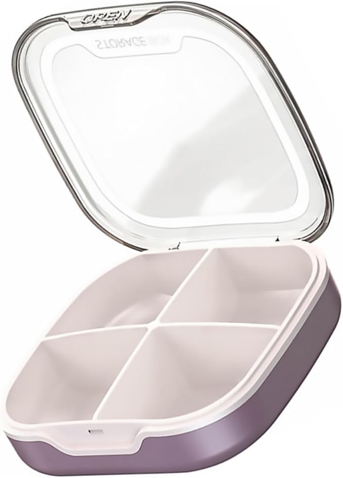 VICASKY Portable Mini Medicine Storage Box Sealed Compartment Pill Organizer for Travel Multifunctional Small Container for Pills Jewelry Compact and Easy to Carry
