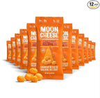 Moon Cheese Cheddar Believe It, 1 Ounce, 12-Pack, Crunchy, Protein-Rich Cheese Snack, Keto Friendly, 100% Real Cheese