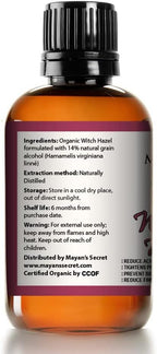 USDA Certified Organic Witch Hazel Toner by Mayan's Secret