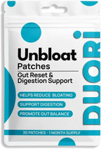 Digestion Patch - Gut Support - Bloat Relief - Ginger Root Extract + Turmeric Extract + Fennel Seed + Dandelion Root + Artichoke Leaf Extract - Vegan & Natural - 30 Patches