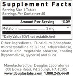 Douglas Laboratories Melatonin Prolonged Release - 3 mg Melatonin - Sleep Support Supplement - For Hormone Balance, Relaxation, Antioxidants & Immune System* - 60 Tablets