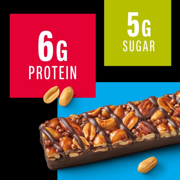 KIND Nut Bars, Salted Caramel & Dark Chocolate Nut, Healthy Snacks, Gluten Free, Low Sugar, 6g Protein, 12 Count