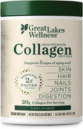 Great Lakes Wellness Collagen Peptides Powder – Supports Skin, Hair, Nails, Joints & Digestion – Hydrolyzed, Quick Dissolve, Non-GMO, Keto & Kosher – Pure Collagen Protein (20 oz, 28 Servings)