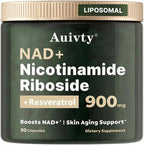 NAD+ Nicotinamide Riboside with Resveratrol 900 mg, Liposomal Dietary Supplement – Cellular Energy & Healthy Aging Support (1)