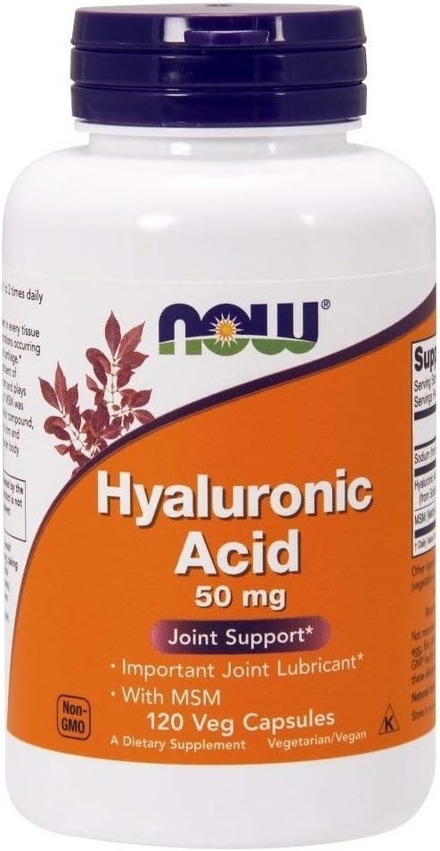 Now Foods Hyaluronic Acid with MSN, 120 Capsules (Pack of 2)