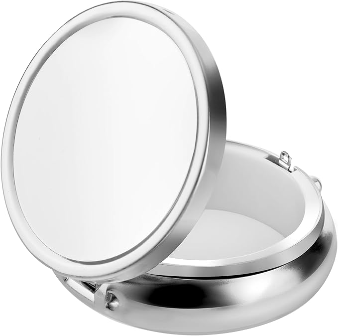WLLHYF Pill Box Cute Small Pill Box for Purse & Pocket Medicine Organizer Travel Pillbox Waterproof Pill Case Metal Pill Container Holder for Vitamins, Fish Oil, Supplements(Silver)