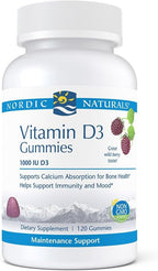 Nordic Naturals Pro Vitamin D3 Gummies, Wild Berry - 120 Gummies - 1000 IU Vitamin D3 - Great Taste - Healthy Bones, Mood & Immune System Function - Non-GMO - 120 Servings
