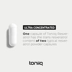 Toniiq Ultra High Purity Resveratrol Capsules - 98% Trans-Resveratrol - Highly Purified and Bioavailable - 180 Caps Reservatrol Supplement