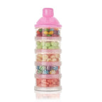 Accmor Formula Dispenser On The Go, 5 Compartments Stackable Formula Container for Travel, Baby Milk Powder Kids Snack Container, BPA Free