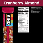 KIND Nut Bars, Cranberry Almond, Healthy Snack Bars, Gluten Free, Low Sugar, 6g Protein, 24 Count
