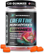 VitaBoost Creatine Gummies 5g- Natural Creatine Monohydrate for Men & Women- Delicious Strawberry Watermelon Flavor- Boost Strength, Energy & Muscle Growth- Vegan Pre Workout Gummies- Made in USA