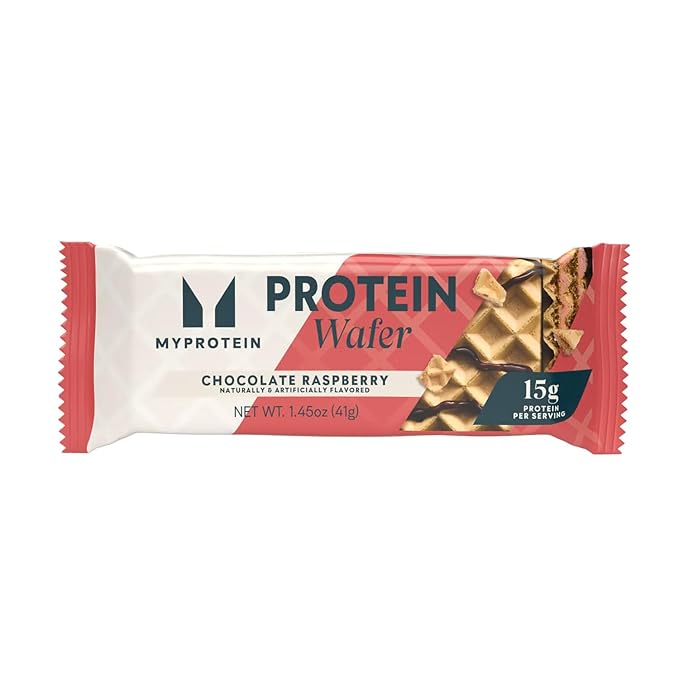 Myprotein Crispy Protein Wafers | 15g Protein | Box of 10 | Chocolate Raspberry | High Protein Snack Bar | Milk & Whey Isolate | Low Sugar