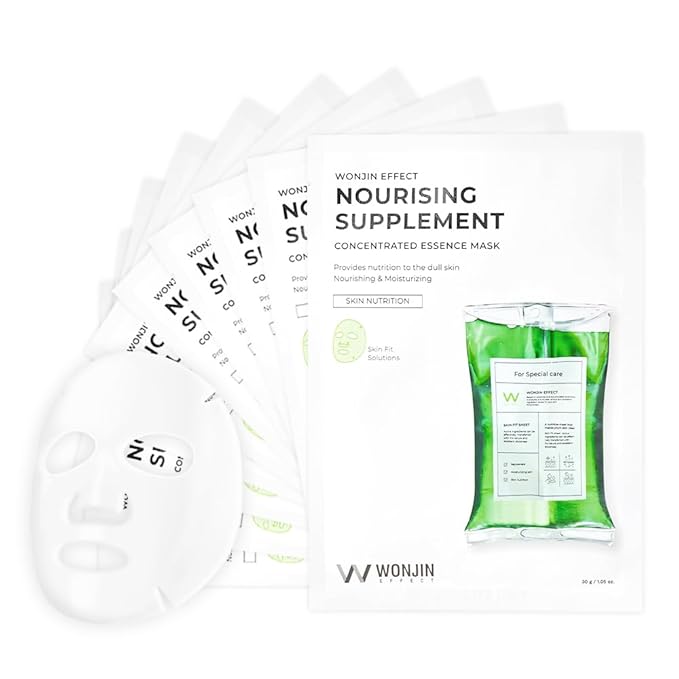 Wonjin Effect NOURISHING SUPPLEMENT MASK 1.05 fl Oz*10 pieces Hydrating, Moisturizing, Skin Elasticity, Wrinkle Care