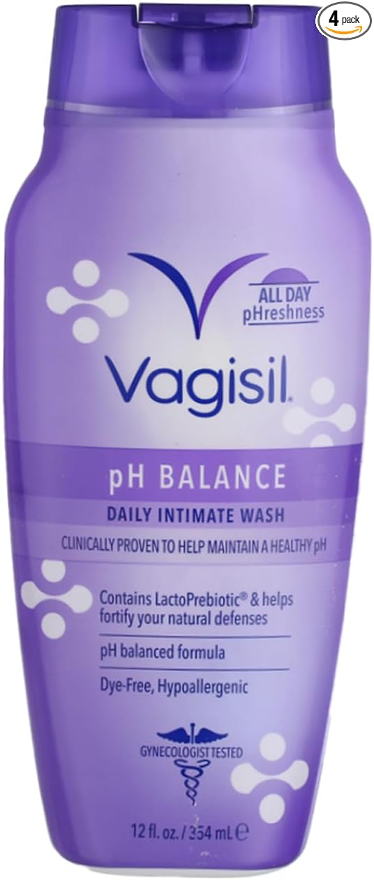 Vagisil Feminine Wash pH Balanced, Light & Fresh 12 oz (Pack of 4)