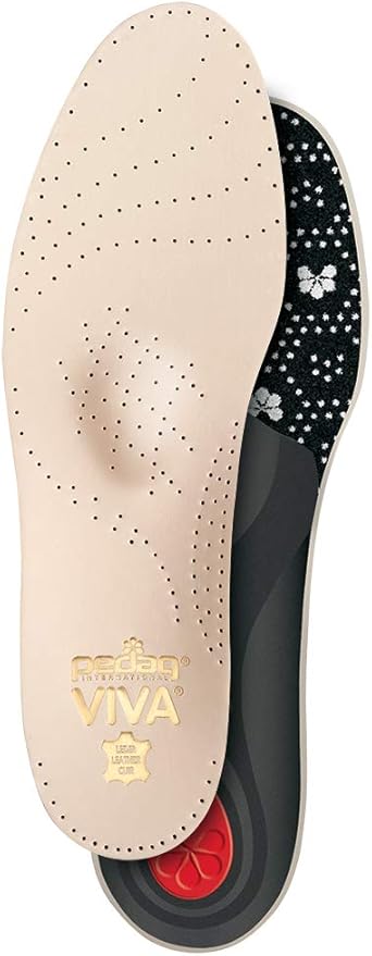 Pedag Viva | Leather Arch Support Inserts | Handmade in Germany | Plantar Fasciitis Relief | Heel Cushion | Activated Charcoal Odor Control | Metatarsal Support Pad | Tan | Men US 14/ EU 47
