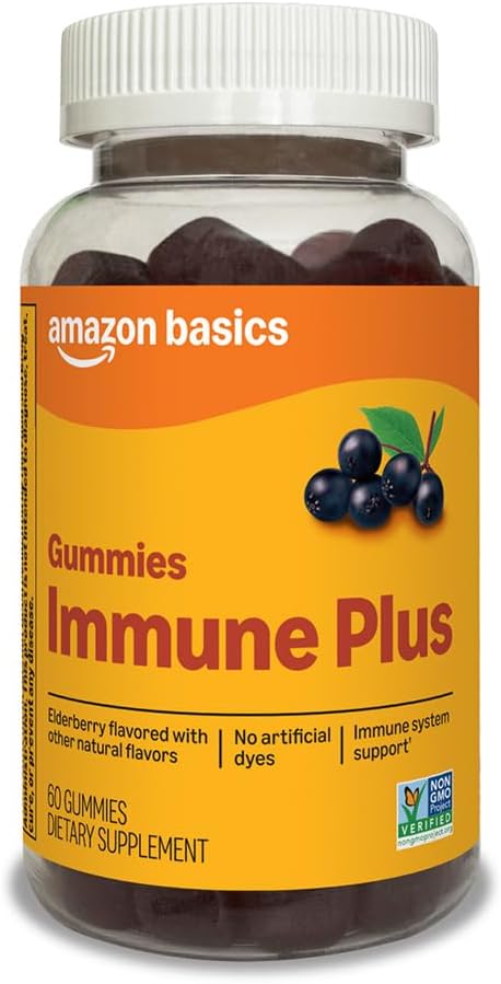 Amazon Basics Immune Plus Elderberry Gummy, 60 Count