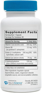 Neuroscience Serene - Sleep Aid Without Melatonin - Emotional Support Supplement with 5-HTP, Calcium, and B Vitamins for Serotonin Balance and Healthy Sleep Cycles (60 ct)