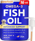 PAWFECTCHEW Fish Oil for Dogs - Natural Omega-3 - Skin & Coat Support - Liquid Food Supplement for Pets - Natural EPA + DHA Fatty Acids for Joints, Immune & Heart Health 16 fl oz