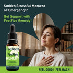 Feel Bach! FeelFive Remedy - Natural Homeopathic Flower Essences for Fast Emergency Support, Relief of Fear, Worry and New Adoption, Vegan, Gluten & Sugar-Free, Non-Habit Forming, 20ml (0.7 fl oz)