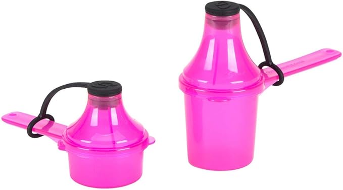 The Scoopie Supplement Container, Portable to-Go Scoop, and Funnel System for Pre Workout Powder, Spill Proof Dispenser, Gym Shaker Bottle Travel Accessory, 2 Pack Pink (15cc 15mL - 29.6cc 29.6mL)