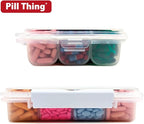 2-Pack Large Pill Organizer – Black + Clear | 12-Compartment Weekly Pill Box Case with Removable Dividers, Waterproof, Travel-Friendly (Combo Pack - 1 Black & 1 Clear)