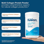 Bariatric Fusion Unflavored Multi Collagen Protein Powder | Hydrolyzed Collagen Peptides Powder Plus Joint Support Complex of MSM and Glucosamine | Type 2 | Dairy, Gluten & Soy Free | 30 Servings