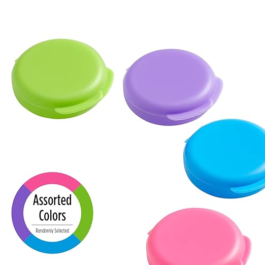 EZY DOSE Daily Round, Compact, Small, Disrcrete, Portable On-The-Go Pocket Pharmacy, Pill Box, Organizer and Vitamin Containers, Snap Shut Lids, Travel Friendly, Colors May Vary, 2 Pack, BPA Free