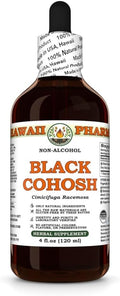 Black Cohosh (Cimicifuga Racemosa) Dry Root Glycerite, Made in Hawaii, Raw Materials, All Natural, Vegan, Lab Tested Alcohol-Free Liquid Extract - 4 fl.oz