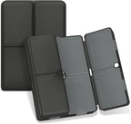FYY Daily Pill Organizer, 7 Compartments Portable Pill Case Travel Pill Organizer,[Folding Design] Pill Box for Purse Pocket to Hold Vitamins,Cod Liver Oil,Supplements and Medication-Clear Black