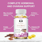 Myo-Inositol & D-Chiro Inositol - Hormone Balance & Healthy Ovarian Support for Women - 100% All Natural PCOS Support Supplement - Made in the USA - Vegan Gel Capsule - Reduce Facial Hair Growth
